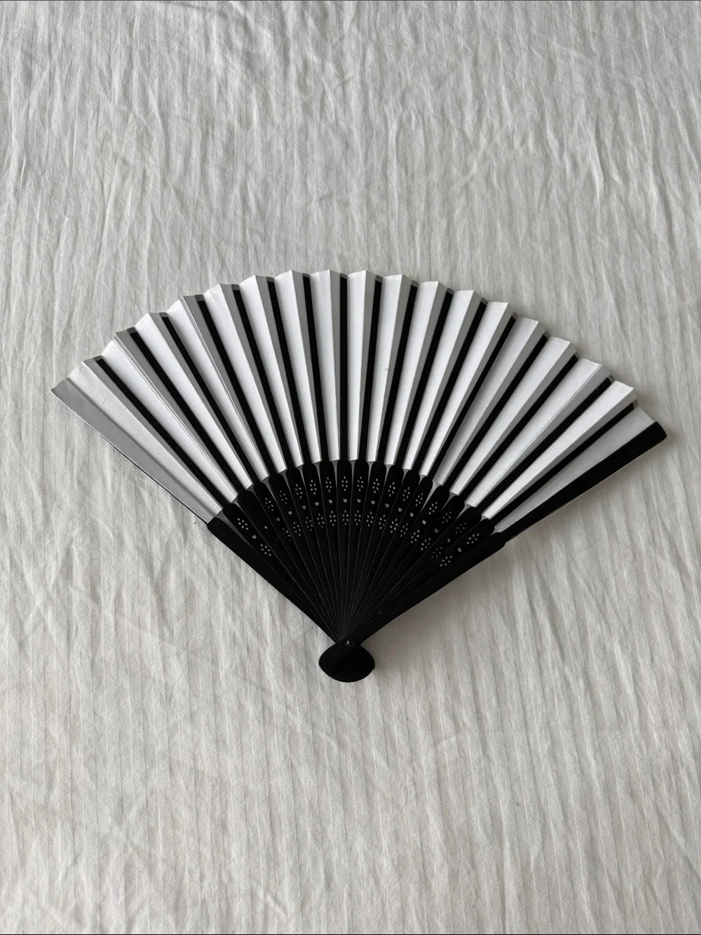 Foldable Hand Fan with Green Tree Design Vintage